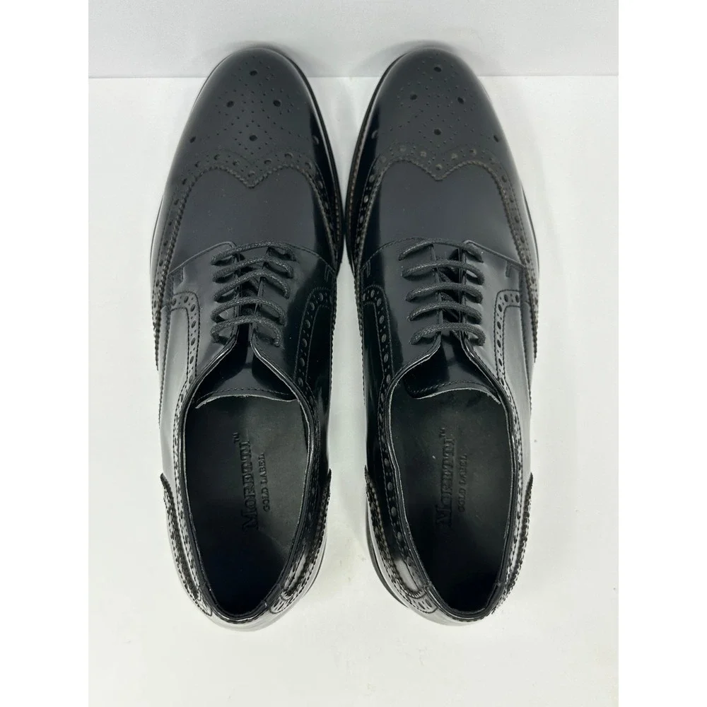 NEW Moretti Gold Odessa II Shoes Men Sz 11 D Black Leather Wingtip Brogue Oxford